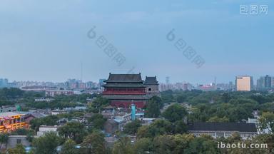 北京鼓楼钟楼闪电日转夜延时固定延时摄影